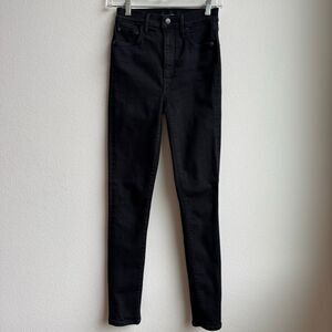 Aritzia Denim Forum Lola High Rise Skinny Jeans Black Grunge Emo Stretch Size 25